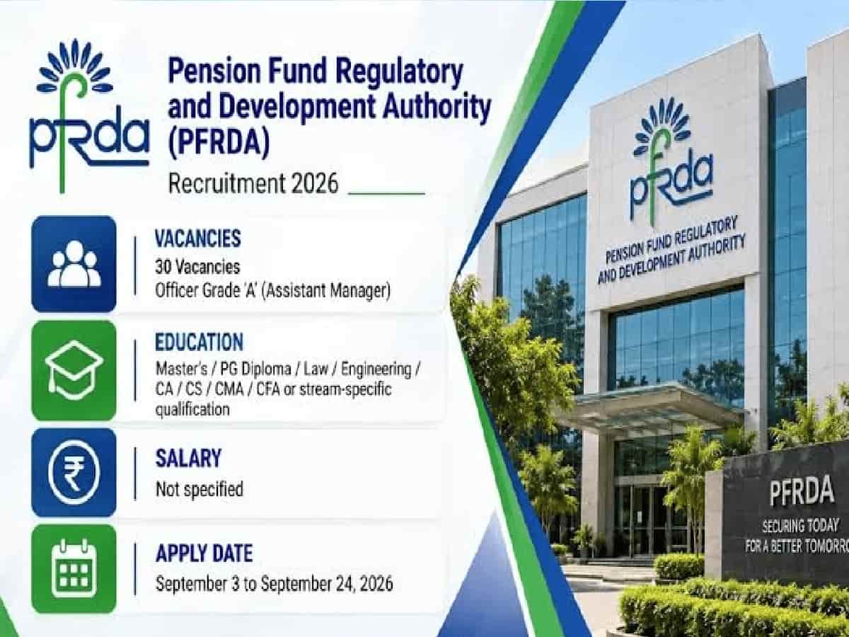 PFRDA Assistant Manager Grade-A Applications Close Tomorrow on September 24 for 30 Vacancies