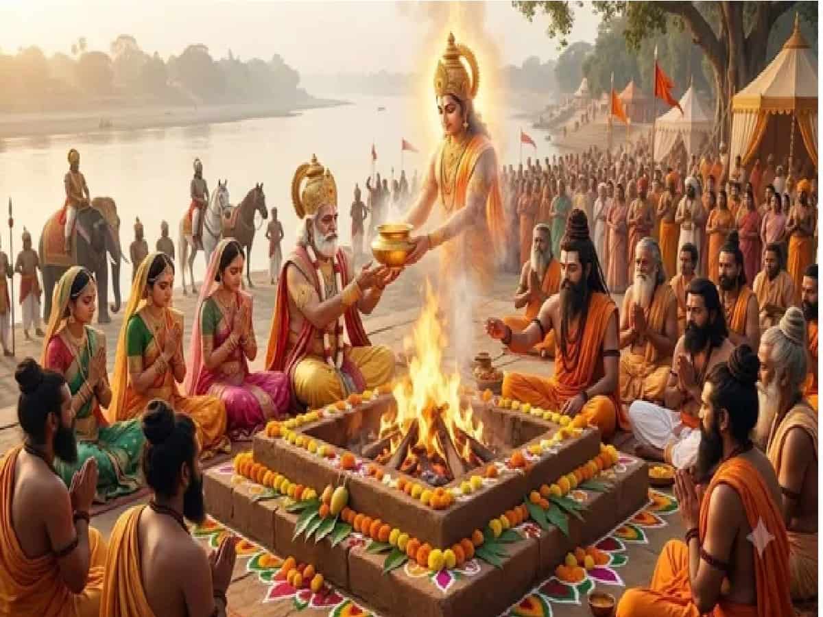 King Dasharatha Performed Putrakameshti Yajna on Saryu Banks
