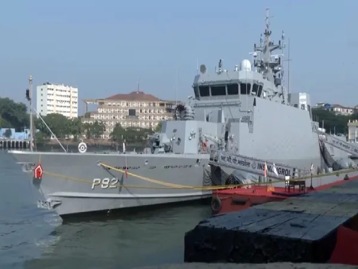 Indian Navy Commissions Indigenous Warship 'Mangrol' in Mumbai